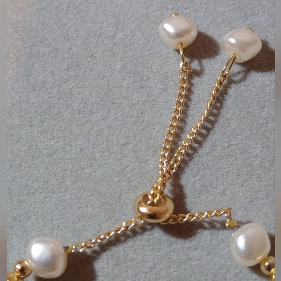 New Beautiful Purple & Pearls Drawstring Bracelet - Picture 4 of 4